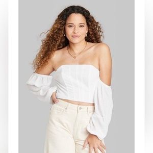 Target balloon long sleeve off the shoulder corset top